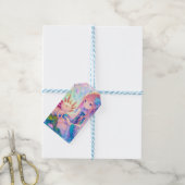 パステルアニメガールとアクソロトルパーソナライズされた ギフトタグ (より糸付き)