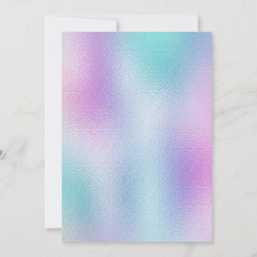 パステルアフロマーメイドベビーシャワー 招待状 (裏面)