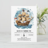 パステルアホイお洒落パイレーツ誕生日 招待状 (スタンド正面)