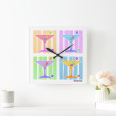 パステルアポップ・アートのートマルティーニ スクエア壁時計 (ホーム)