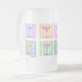 パステルアポップ・アートのートマルティーニ フロストグラスビールジョッキ (正面左)