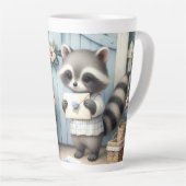 パステルアライグマレターガーデン カフェラテマグ (右アングル)