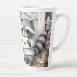 パステルアライグマレターガーデン カフェラテマグ
