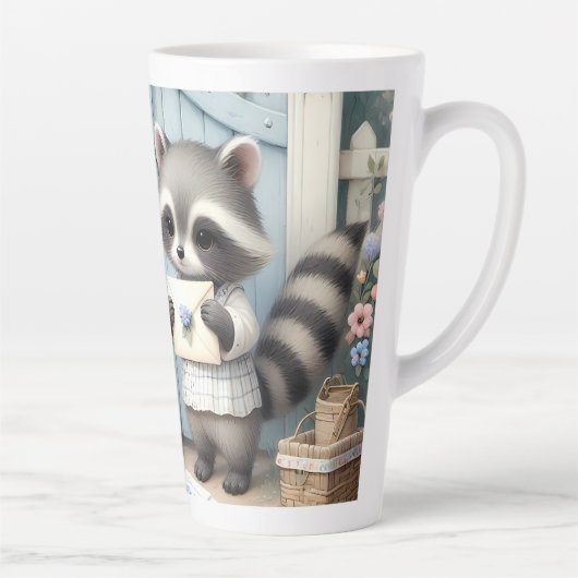 パステルアライグマレターガーデン カフェラテマグ (右)
