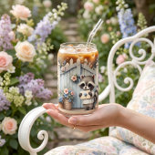 パステルアライグマレターガーデン ガラス缶