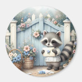パステルアライグマレターガーデン マグネット (正面)