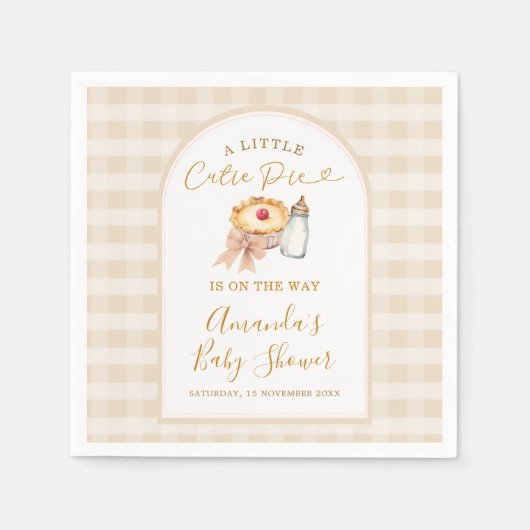 パステルアリトルかわいこちゃんパイギンガム秋ベビーシャワー スタンダードカクテルナプキン (正面)