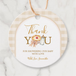 パステルアリトルかわいこちゃんパイギンガム秋ベビーシャワー フェイバータグ