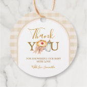 パステルアリトルかわいこちゃんパイギンガム秋ベビーシャワー フェイバータグ (裏面)