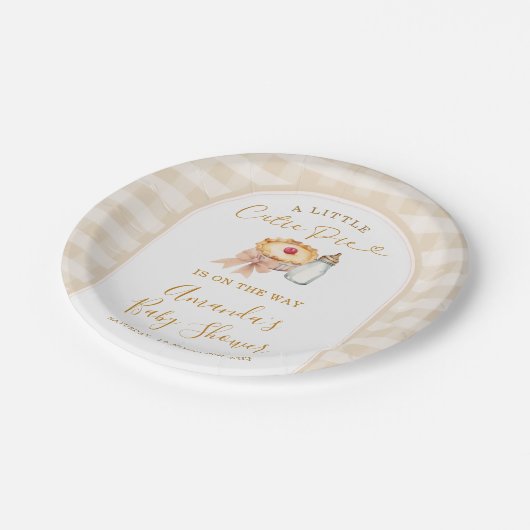 パステルアリトルかわいこちゃんパイギンガム秋ベビーシャワー ペーパープレート (アングル)