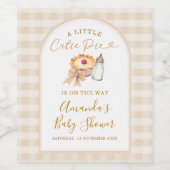 パステルアリトルかわいこちゃんパイギンガム秋ベビーシャワー ワインラベル (シングルラベル)