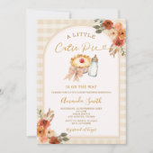 パステルアリトルかわいこちゃんパイギンガム秋ベビーシャワー 招待状 (正面)