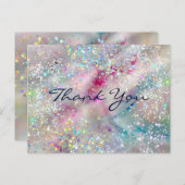 パステルアルコールインクホログラフィックグリッターありがとう ポストカード (正面/裏面)