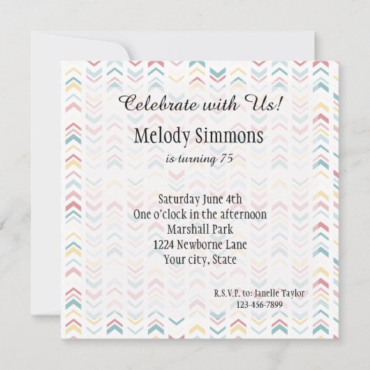 パステルアローズ 招待状 (裏面)