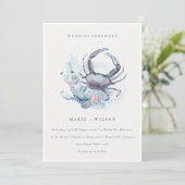 パステルアンダーウォーターガニコーラルコスタルウェディングアグッズ サンキューカード (スタンド正面)