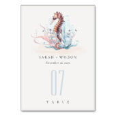 パステルアンダーウォーターホース海藻結婚サンゴ テーブルナンバー (裏面)