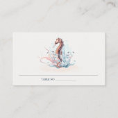 パステルアンダーウォーターホース海藻結婚サンゴ プレイスカード (裏面)