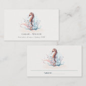 パステルアンダーウォーターホース海藻結婚サンゴ プレイスカード (正面/裏面)