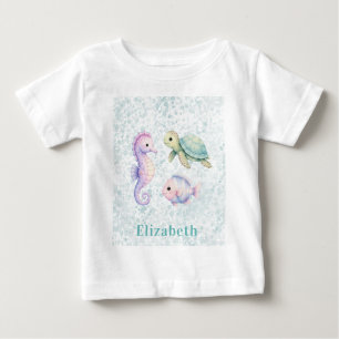 パステルアンダーザシーベイビーシャワーギフト ベビーTシャツ