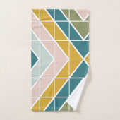 パステルアーストーンの大きな幾何学模様 バスタオルセット (ハンドタオル)
