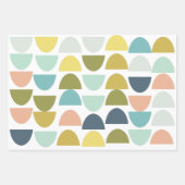 パステルアースモダントーンジオメトリック形状ボホ ラッピングペーパーシート (正面)