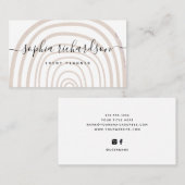 パステルアーチ |トレンディー抽象芸術ニュートラルオンホワイト 名刺 (正面/裏面)