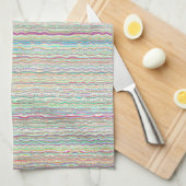パステルアートストライプカスタムキッチンタオル キッチンタオル (四つ折り)