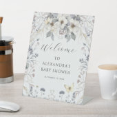 パステルアールヌーボーフラワーバタフライベビーガール 台座サイン (インサイチュ)