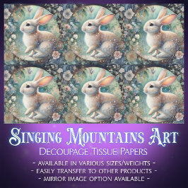 パステルアールヌーボーフローララビットデクページ 薄葉紙