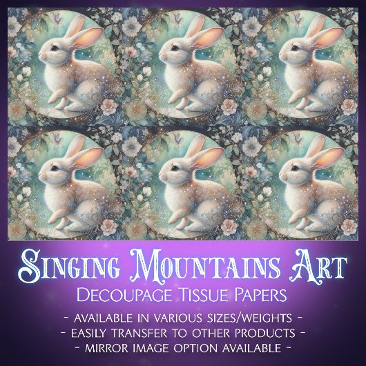 パステルアールヌーボーフローララビットデクページ 薄葉紙