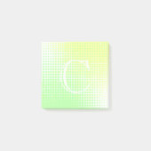 パステルイエローとグリーンの2トーン勾配モノグラム ポストイット (正面)