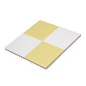 パステルイエローとホワイトチェッカーボーモダンド タイル (側面)