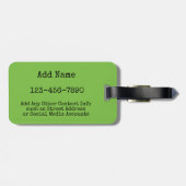 パステルイエローとリンゴ緑の花柄 ラゲッジタグ (裏面横)