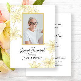 パステルイエローのデイジーの花が生んだお別れパーティー 招待状