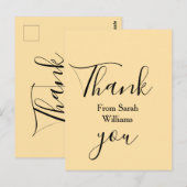 パステルイエローのボヘミアンベージュのウェディングに名前を追加してくれてありがとう ポストカード (正面/裏面)