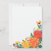 パステルイエローの春のダリアのリハーサルディナー 招待状 (裏面)