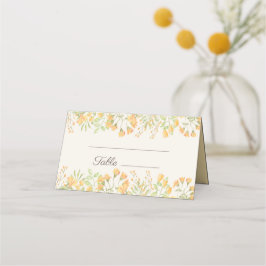 パステルイエローの水彩花嫁披露宴 プレイスカード