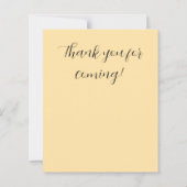 パステルイエローのThank You For Coming スクリプトテキスト (裏面)