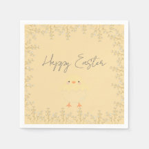 パステルイエローイースター紙ナプキンスパーソナライズされた-