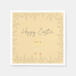 パステルイエローイースター紙ナプキンスパーソナライズされた- スタンダードカクテルナプキン