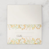 パステルイエローウォーターカラーフローラウェディングレセプション プレイスカード (外部開封)
