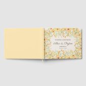 パステルイエローウォーターカラー結婚フローラ ゲストブック (全面)