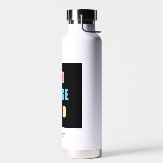 パステルイエローカスタマイズ可能なビジネスロゴ |写真 ウォーターボトル (左面)