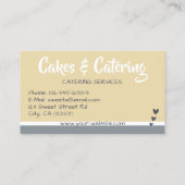 パステルイエローカップケーキケーキ写真テンプレートスイーツ 名刺 (裏面)