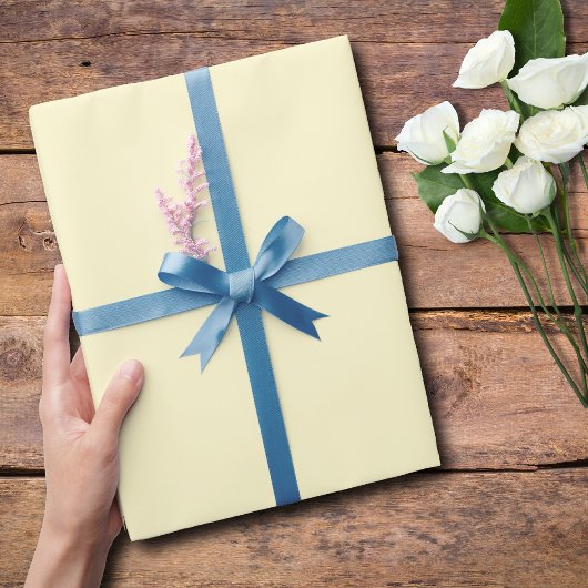 パステルイエローカ無地のラー |クラシック |エレガント | ラッピングペーパー