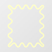 パステルイエローキュート波線長方形鏡 ウィンドウサイン (シート)