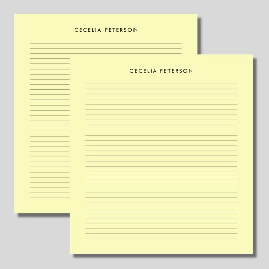 パステルイエロークラシックスモールライン ノートパッド
