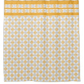 パステルイエローグレースクウェア シャワーカーテン (正面)