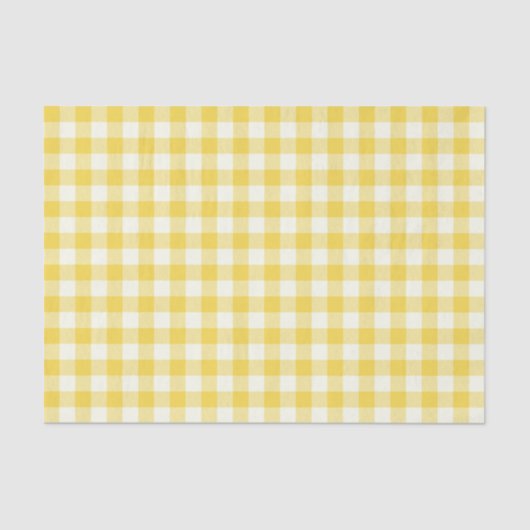 パステルイエロージンジャムバッファローチェック格子柄 薄葉紙 (正面)