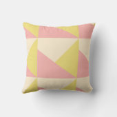 パステルイエローピンクとクリーム幾何学少女の名前 クッション (裏面)